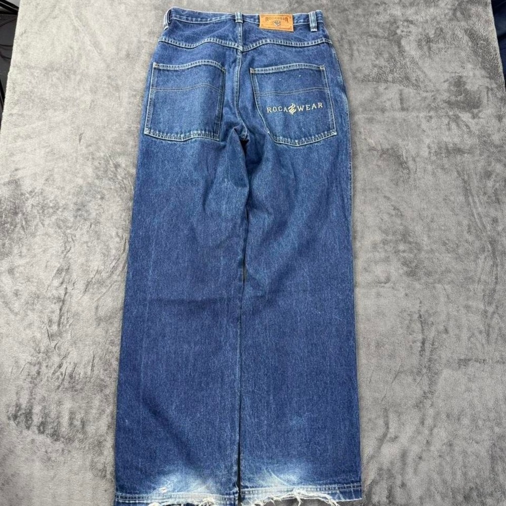 vintage Y2K Roca Wear jeans Mens 33 Blue Baggy Wide Leg Denim